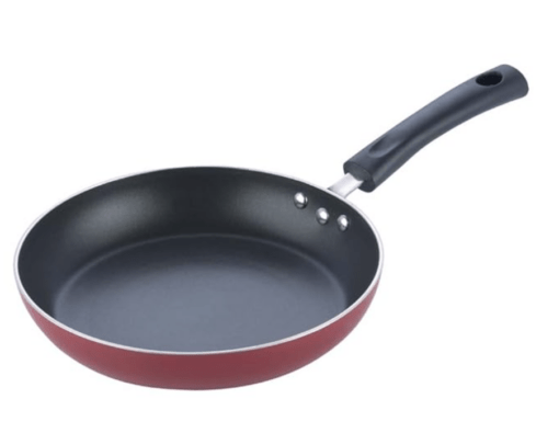 Vinod Zest Inducto Aluminium Non Stick Frypan - 24 cm | 3mm Extra Thick | 3 layer Coating | Swiss Quality | Metal Spoon Friendly | Induction Base | 1 Year Warranty - Red